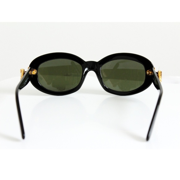 Moschino Sunglasses by Persol Ratti Black Resin with Gold Heart Vintage Rare - Picture 5 of 8